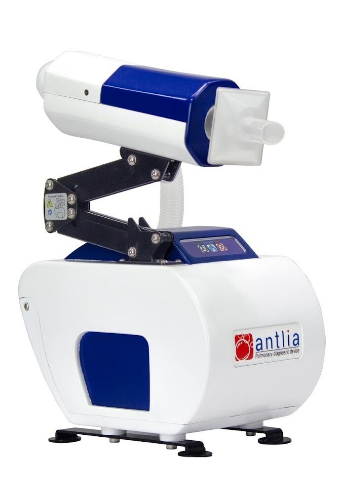 Antlia FOT is a pulmonary function testing device designed for non-invasive lung assessment.